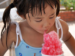 海の家でかき氷